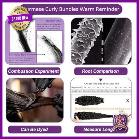14-18 Inch Burmese Curly Human Hair Extensions 3 Bundles Double Weft main image 5